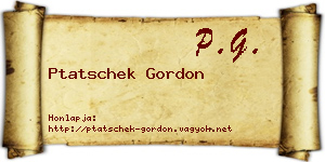 Ptatschek Gordon névjegykártya